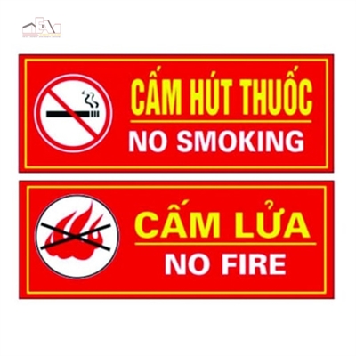 Bảng cấm lửa, cấm hút thuốc (mica)